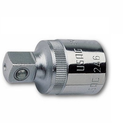 Usag 246 1/2 - Raccordo riduttore in acciaio cromato, attacco quadro maschio 3/8 e femmina 1/2, lunghezza 37 mm, torsione massima 202 Nm