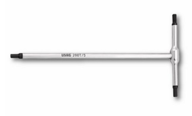 USAG 280 T - Chiave esagonale con impugnatura a T Metrico, 1 pz, Acciaio Cromo Vanadio, 21 cm