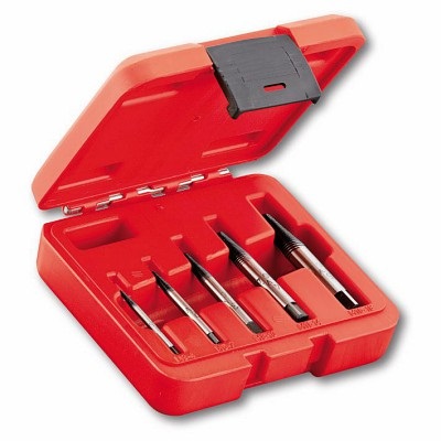 USAG 458 S5 - Set di 5 Estrattori Conici in Acciaio Cromo Vanadio per Rimozione Viti e Prigionieri Spezzati - Misure 1-2-3-4-5, Custodia Rossa