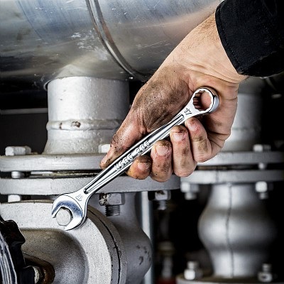 Usag 285 SE17 - Serie di 17 Chiavi Combinate Professionali in Acciaio con Misure da 6 a 22 mm