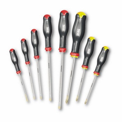 USAG 324 SH8 - Set di 8 Cacciaviti a Croce e a Taglio con Impugnatura Ergonomica