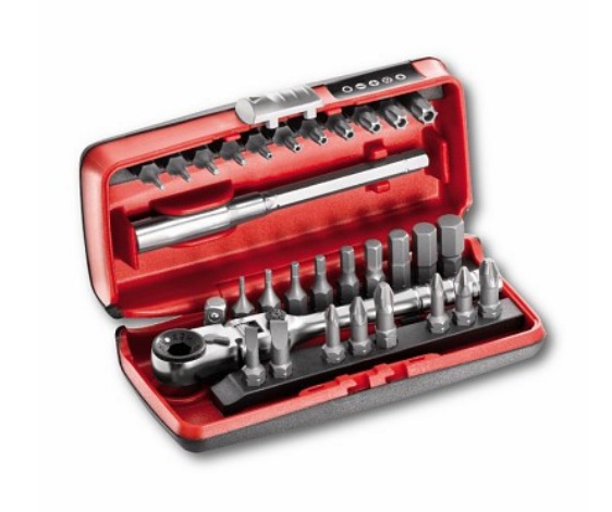 USAG 606 1/4 SK - Assortimento con Cricchetto Reversibile e 31 Inserti (Intaglio, Esagonali, PH, PZ, Torx)