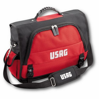 USAG Borsa Porta Utensili e PC 007 RV - Tessuto Resistente, Base Rigida, Apertura Frontale, Comparto per Notebook