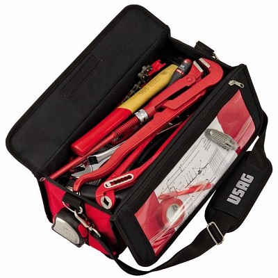 USAG 007 PLV Borsa Termoidraulico Vuota in Tessuto ad Alta Resistenza con Base Rigida e Tracolla Amovibile