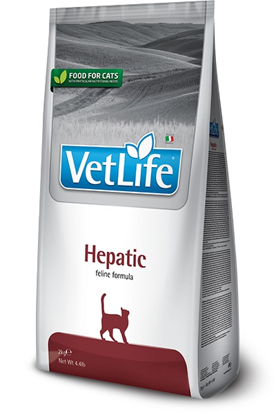 Farmina Vet Life Hepatic - Alimento dietetico completo per gatti adulti, 2 kg, supporto della funzione epatica