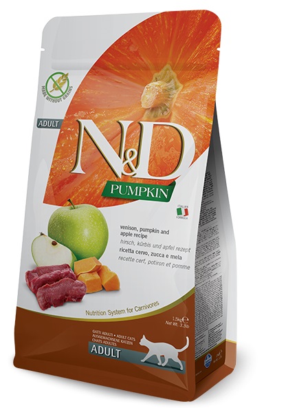 Farmina N&D Pumpkin Cibo Secco per Gatti Adulto con Cervo, Zucca e Mela - 5 kg