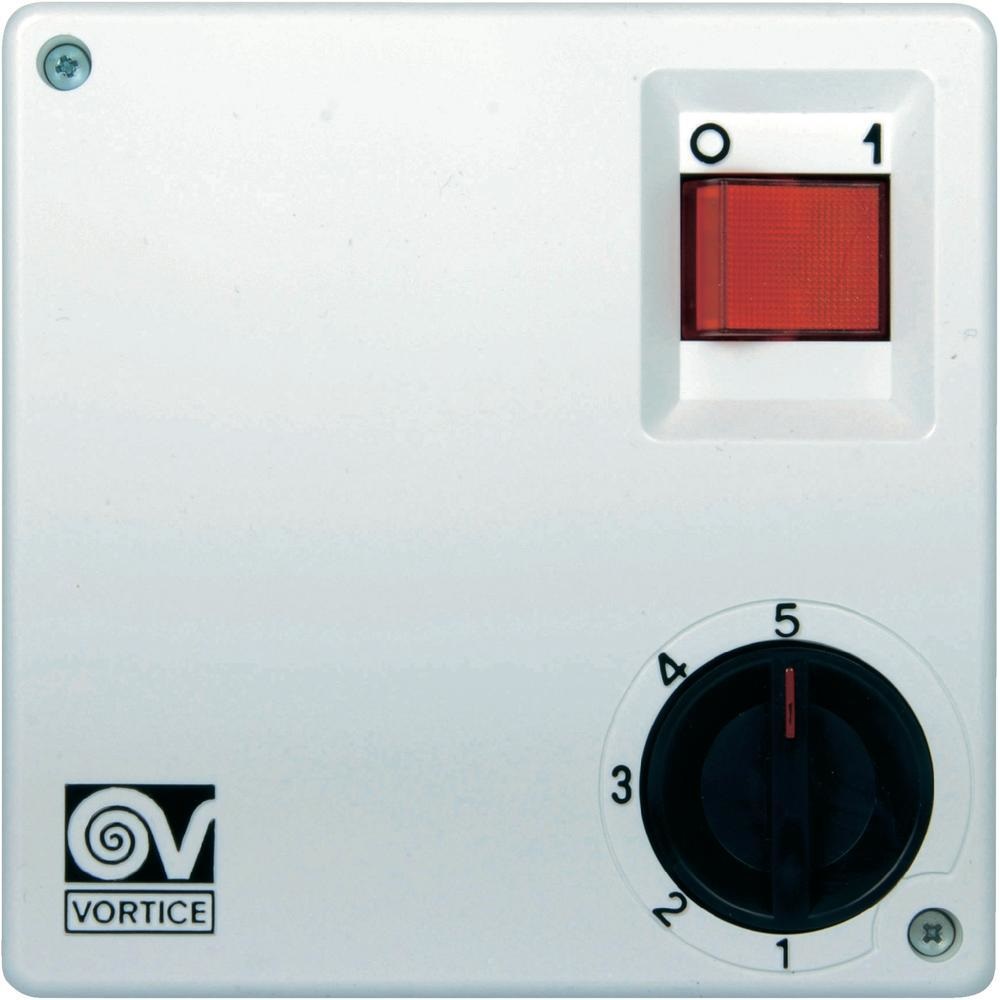 Vortice SCNR5 Controller della Velocità della Ventola 5 Canali Bianco - Installazione a Parete, Funzioni On/Off e Selezione Velocità