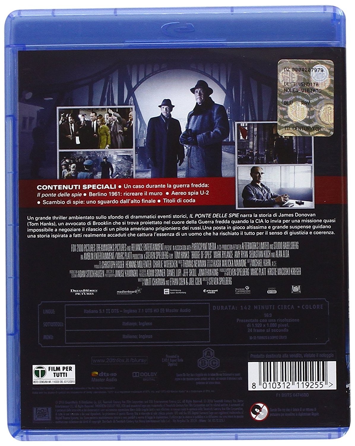 20th Century Fox Il Ponte delle Spie - Blu-Ray Thriller Biografico con Tom Hanks e Steven Spielberg