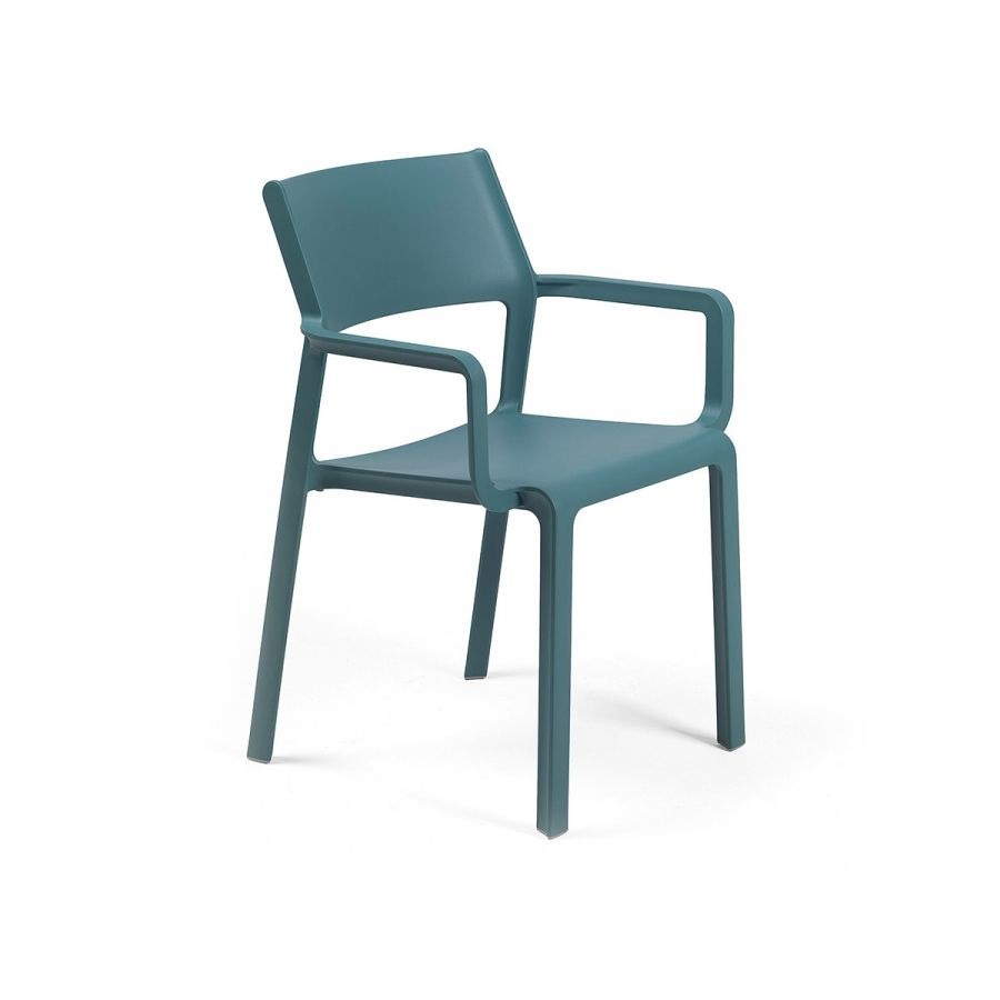 Nardi Trill Armchair Ottanio - Poltrona Impilabile in Polipropilene Fiberglass Trattato Anti-UV con Braccioli
