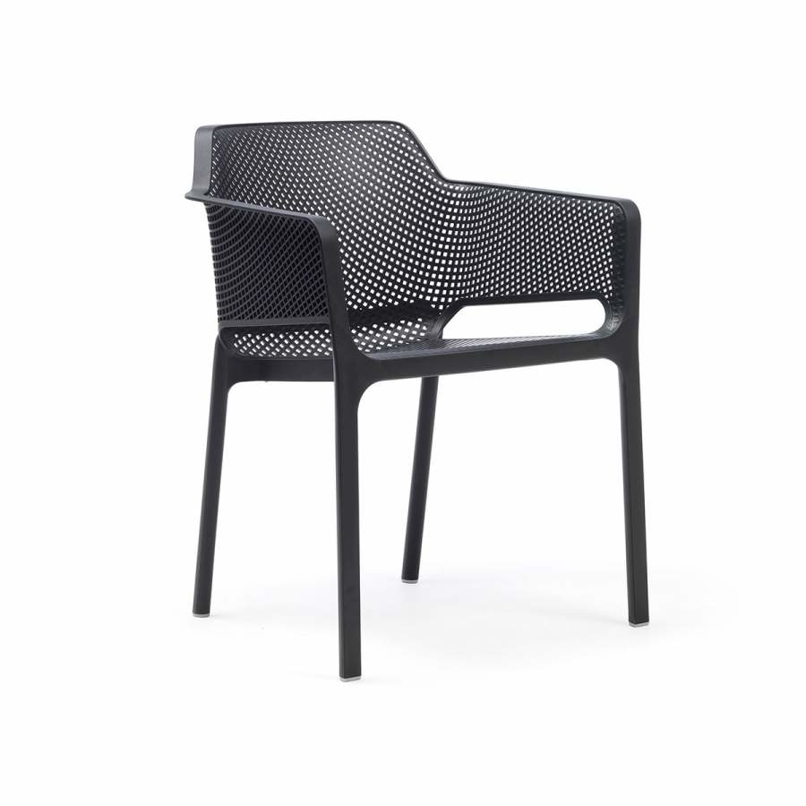 Nardi Poltrona Net Antracite - Monoscocca in Polipropilene Fiberglass, Impilabile e Anti-UV