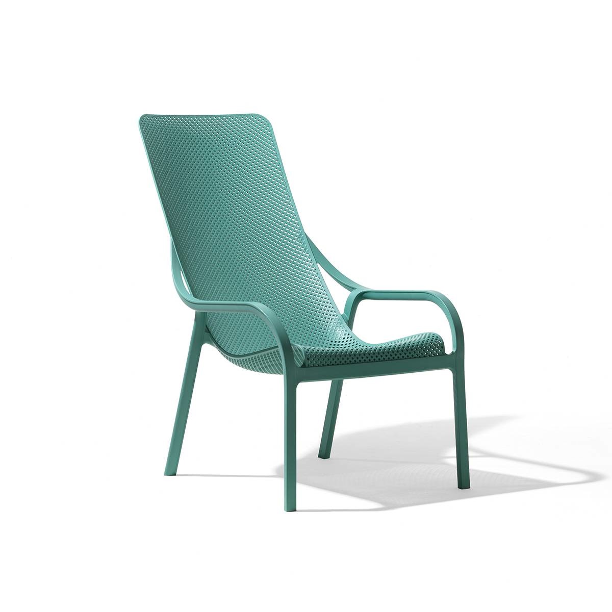 Nardi Poltrona Net Lounge Salice - Seduta Outdoor in Polipropilene Fiberglass Riciclabile, Resistente all'Acqua e Design Avvolgente