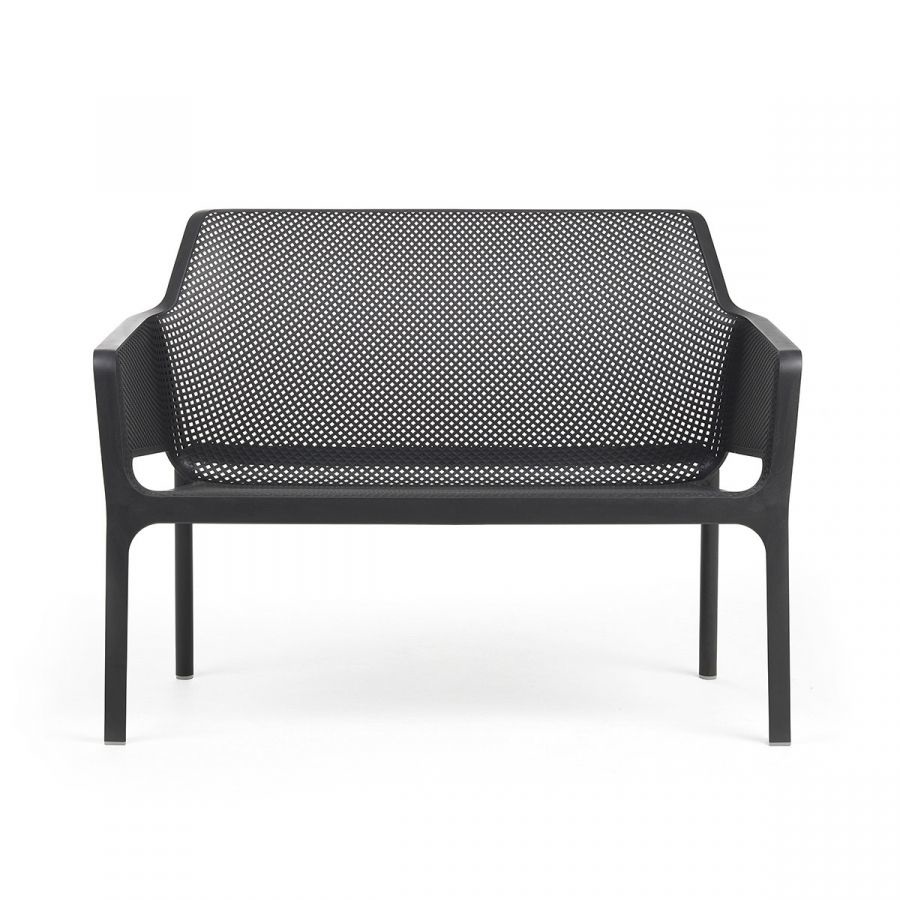 Nardi Net Bench Panca da Esterno Antracite in Polipropilene Fiberglass con Motivo a Fori Quadrati
