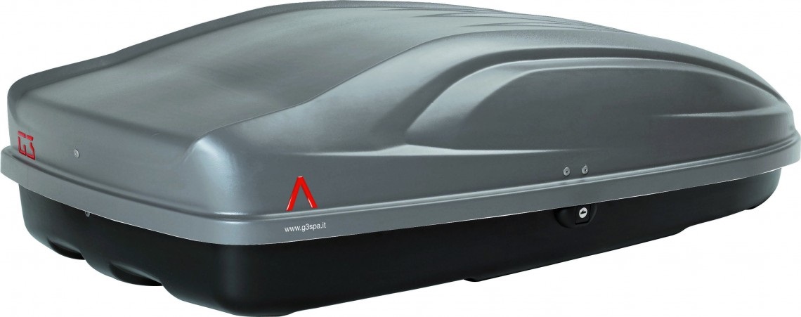 G3 Box da Tetto All-Time 320 - Baule Portapacchi Grigio Scuro, Capacità 240 Litri