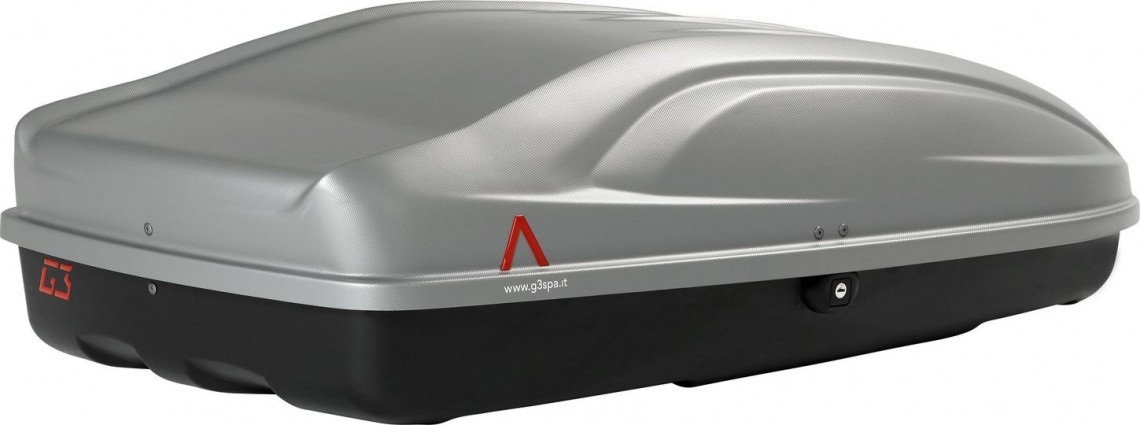 G3 Box Auto Portatutto Absolute 320 - Baule da Tetto 240 Litri, Grigio Lucido, Apertura Laterale