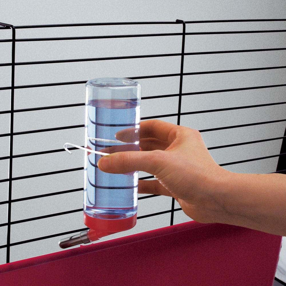 Ferplast Drinky Abbeveratoio per Piccoli Animali - 300 cc e 600 ml, Beccuccio in Acciaio Inox, Adatto a Gabbie in Rete