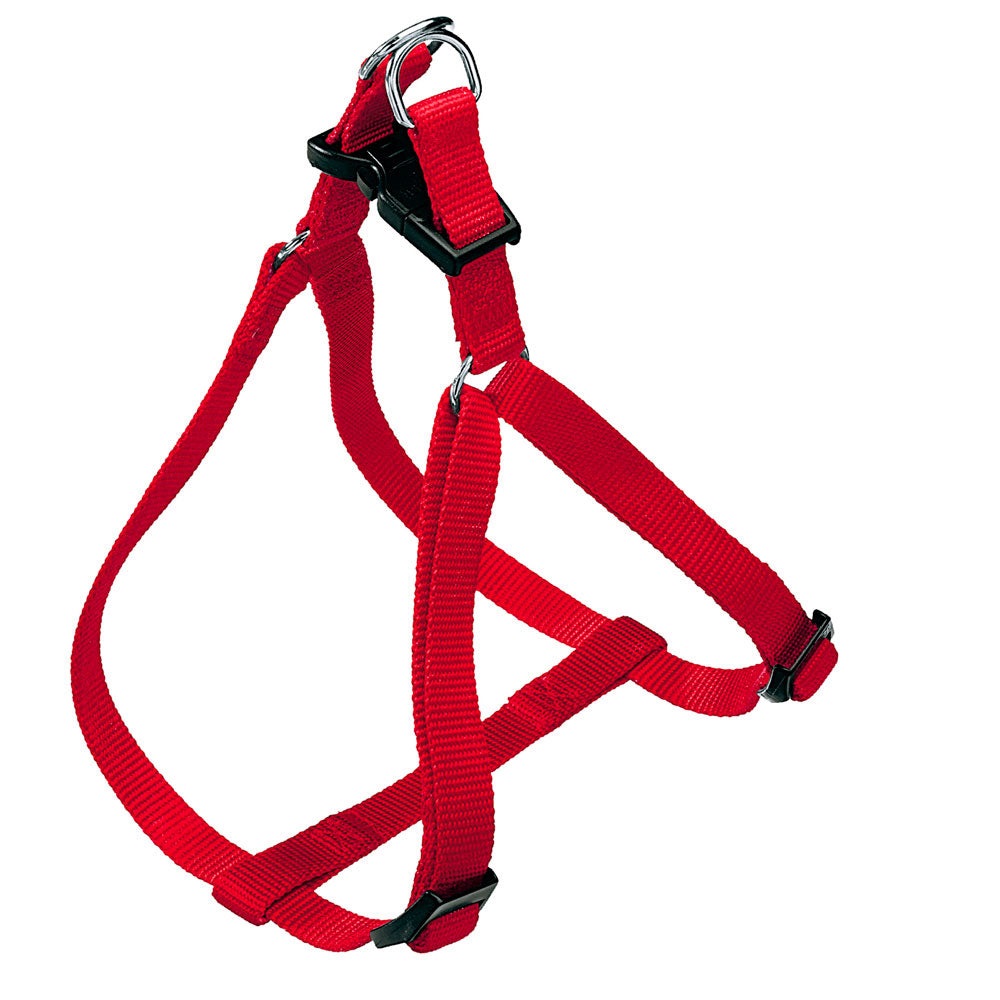 Ferplast Easy P Pettorina in Nylon Rosso per Cani e Gatti - Taglia Piccola Regolabile (35-53 cm)