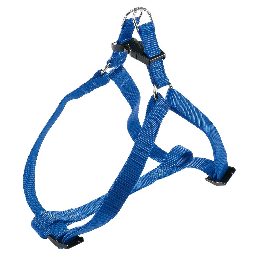 Ferplast Easy P Pettorina Regolabile per Cani Taglia L in Nylon Blu - Facile da Indossare, Clip a Scatto