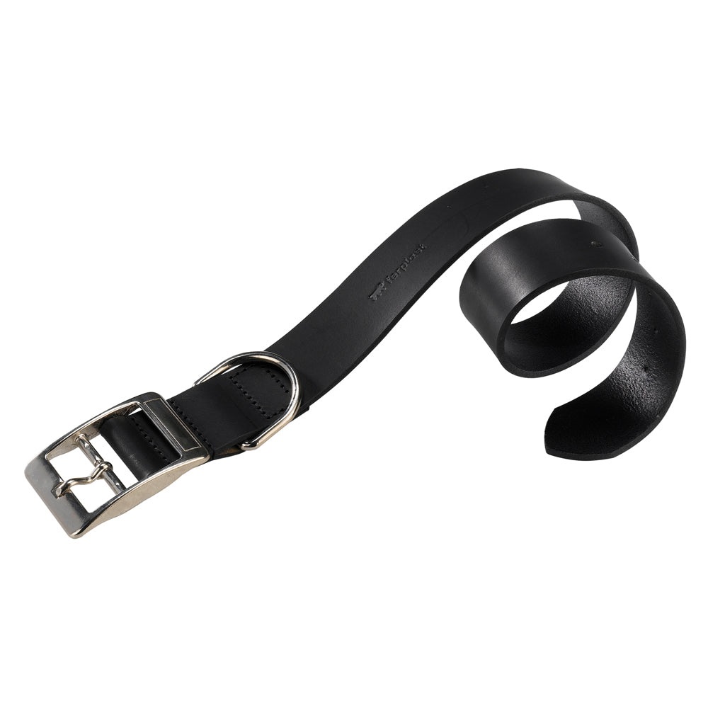 Ferplast Natural C Collare per Cani in Vera Pelle Nero, Regolabile con Chiusura in Fibbia di Metallo Cromato, Lunghezza 30-55 cm, Larghezza 3 cm