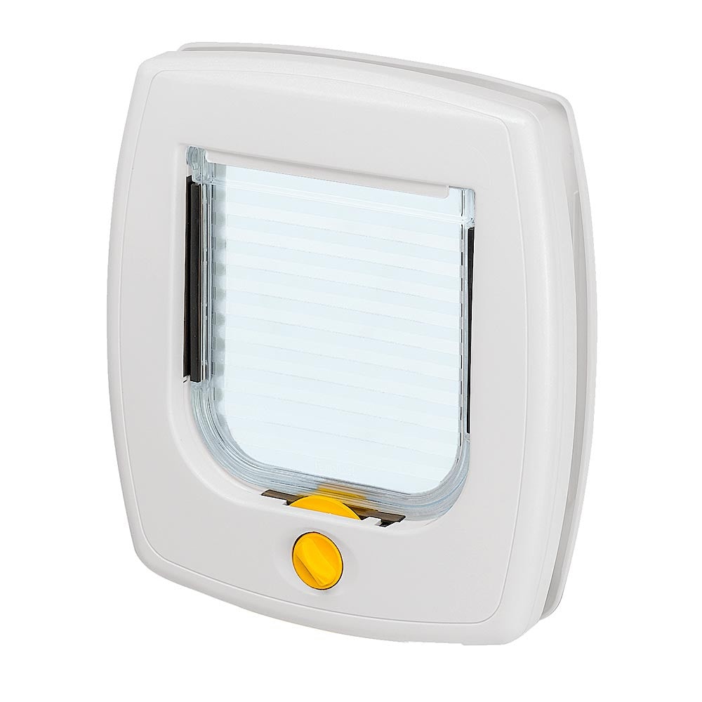 Ferplast Swing 3 Gattaiola Universale per Cani e Gatti - 22,5 x 5 x h 25,2 cm - Bianco, 2 Modalità di Chiusura Selezionabili, Anti Oscillazione Magnetico