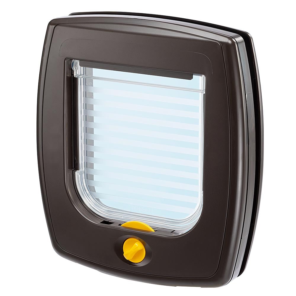 Ferplast Swing 3 Gattaiola Universale Marrone - 22,5 x 5 x h 25,2 cm - Plastica con Chiusura a 4 Vie per Cani e Gatti di Piccola Taglia