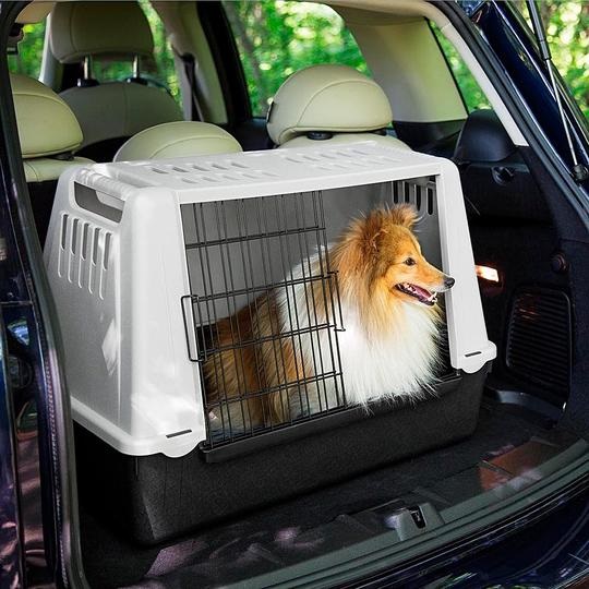 Ferplast Atlas Car Mini - Trasportino per Cani da Auto - Dimensioni: 72 x 41 x H 51 cm - Resistente e Leggero con Porta in Acciaio Plastificato