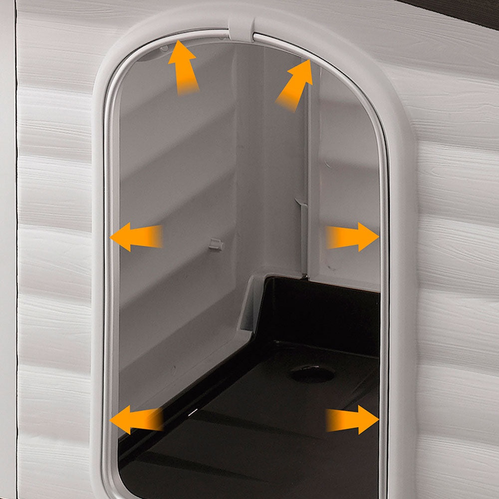 Ferplast Dogvilla 90 Cuccia per Cani in Resina Termoplastica - L 88 x P 72 x H 65 cm - Parete Ribaltabile, Sistema di Drenaggio, Griglia di Aerazione, Porta Antimorso in Alluminio