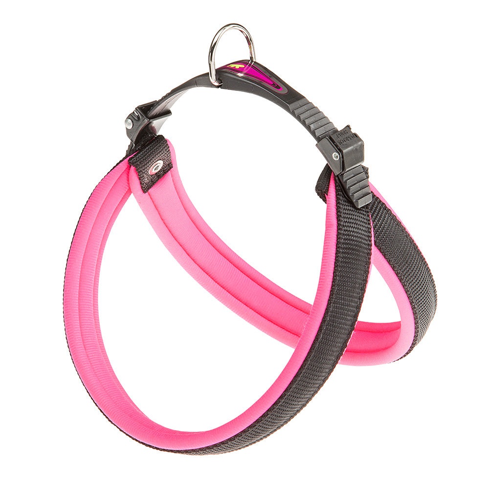 Ferplast AGILA FLUO 3 Pettorina Ergonomica per Cani in Nylon Fucsia con Imbottitura Soffice, Misura A=B 37÷57 cm