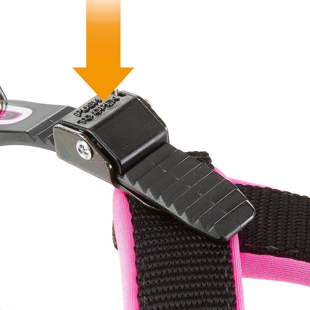 Ferplast AGILA FLUO 3 Pettorina Ergonomica per Cani in Nylon Fucsia con Imbottitura Soffice, Misura A=B 37÷57 cm