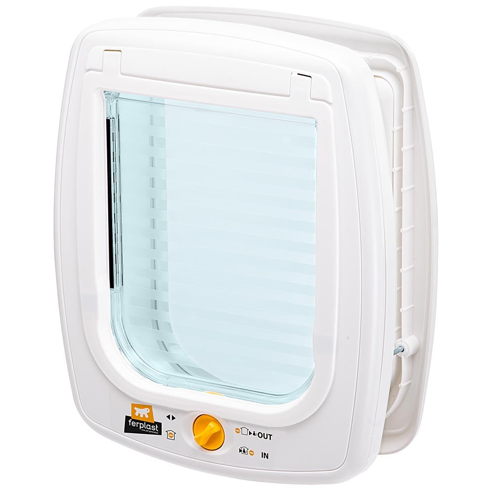 Ferplast Swing 9 - Porta Basculante/Gattaiola Bianca per Cani Piccoli e Gatti Grandi con Chiusura a 4 Vie