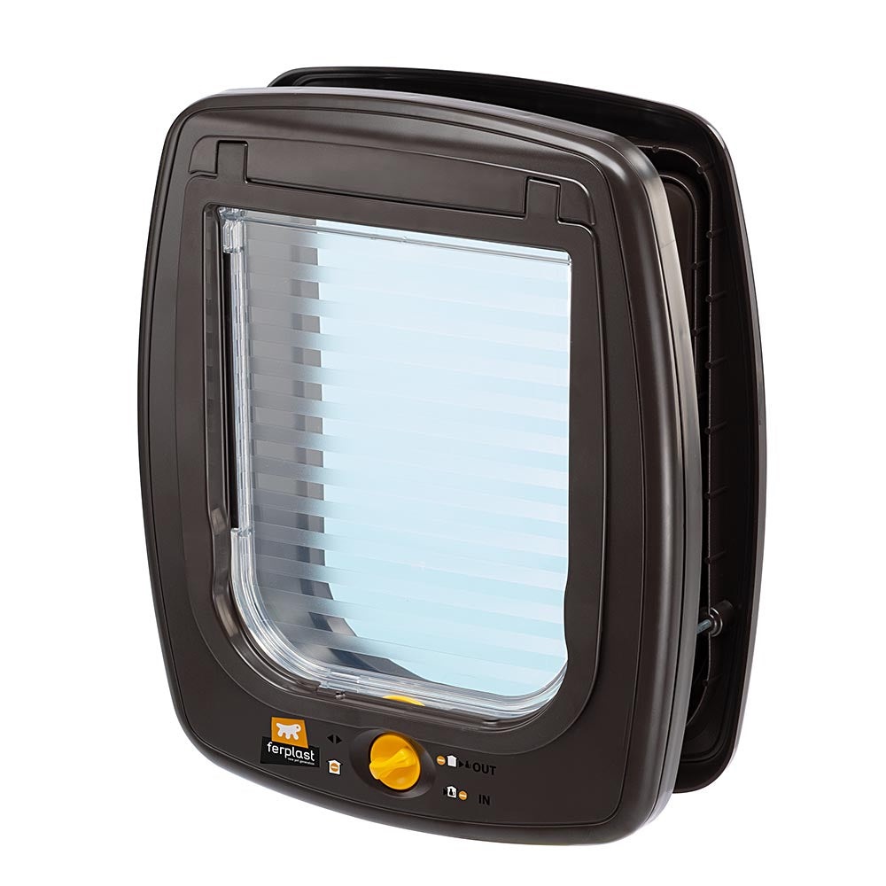 Ferplast Swing 9 Portina Basculante Marrone per Gatti Grandi e Cani Piccoli con Chiusura a 4 Vie