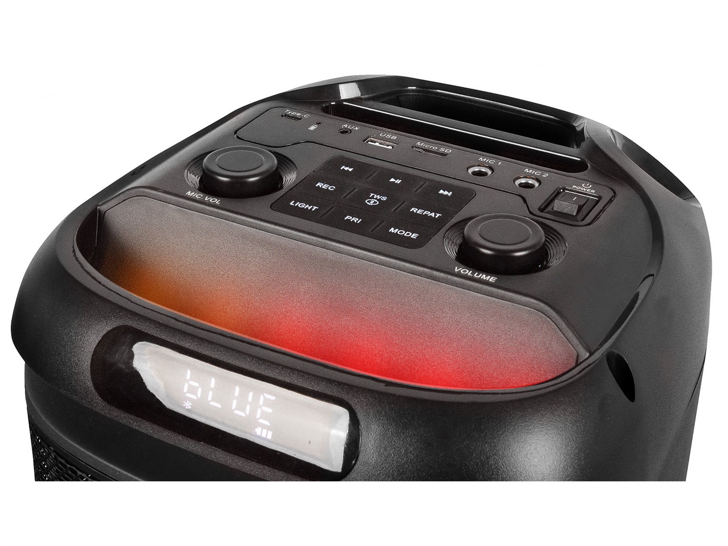 Trevi XFest XF 650 KB Altoparlante Wireless Portatile 100W con Microfono Dinamico, Ingressi USB, Micro SD e AUX-IN, Funzione TWS, Ideale per Feste e Karaoke, Colore Nero