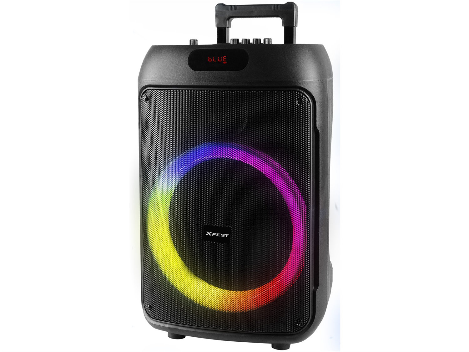 Trevi XF 380 KB Altoparlante da Festa Wireless Nero 50W con Microfono, Ingressi USB e Micro SD, Funzione TWS e Karaoke
