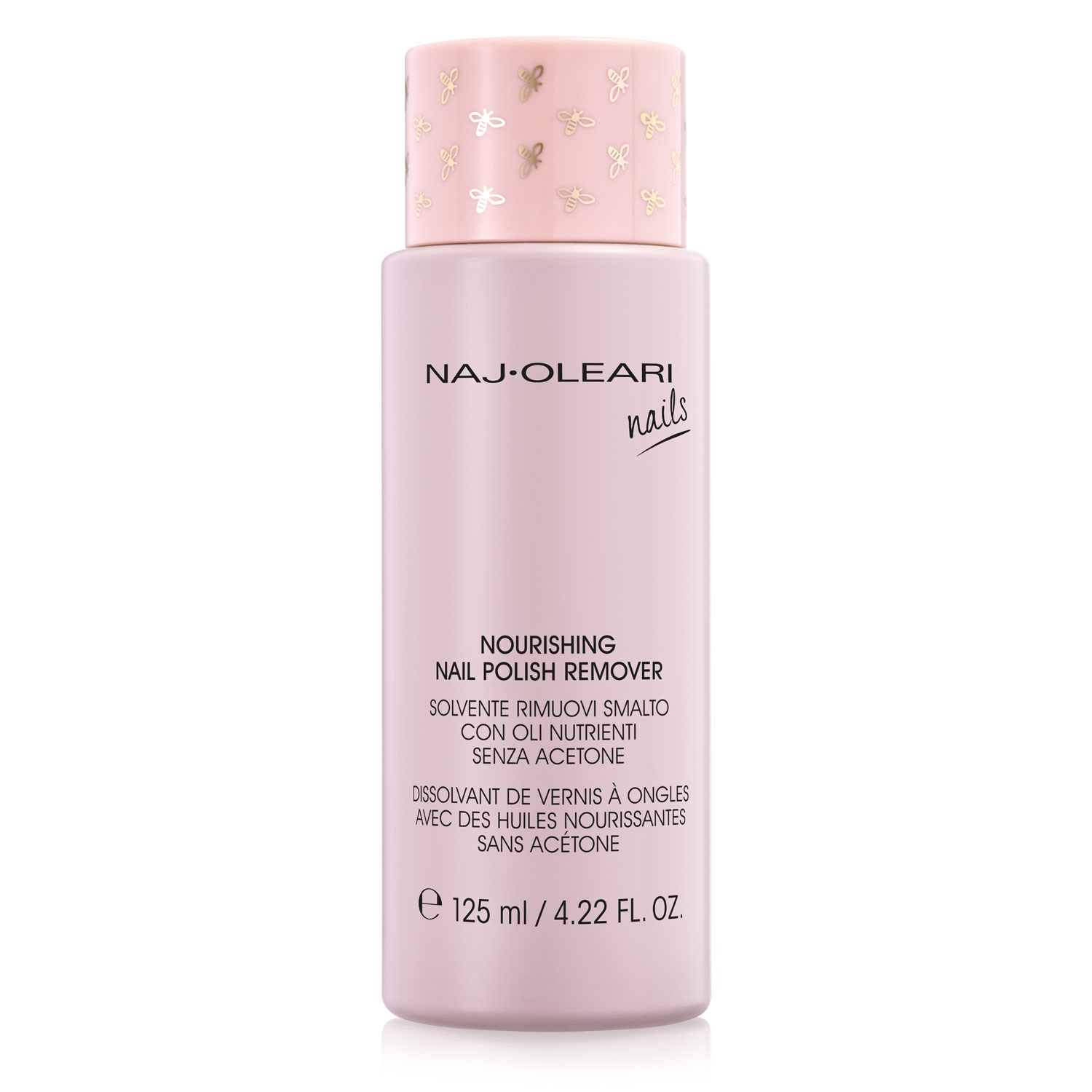 Naj-Oleari Nourishing Nail Polish Remover - Solvente Rimuovi Smalto Idratante 125 ml con Olio di Argan e Oli Nutrienti