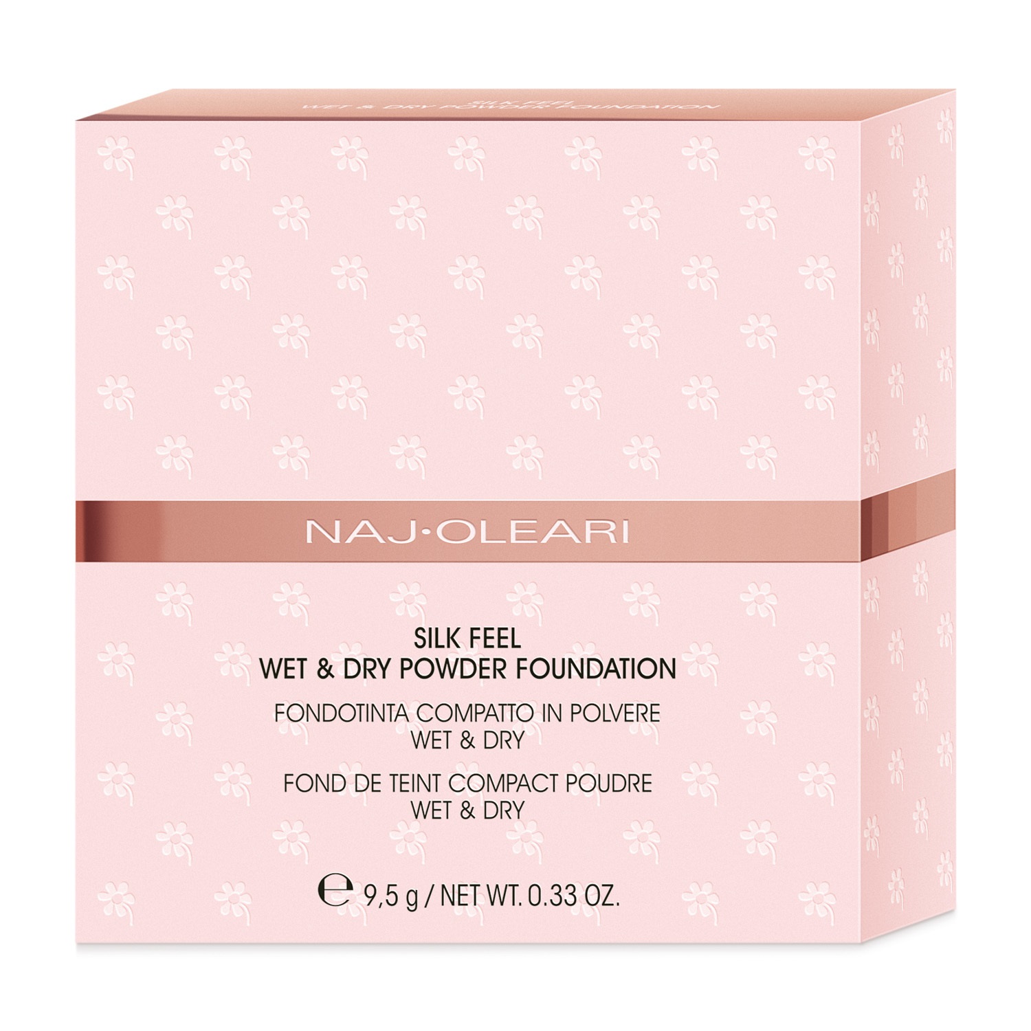 Naj-Oleari Silk Feel Wet & Dry Powder Foundation 02 Pesca - Fondotinta Compatto Opacizzante 9.5g per Pelli Normali e Miste