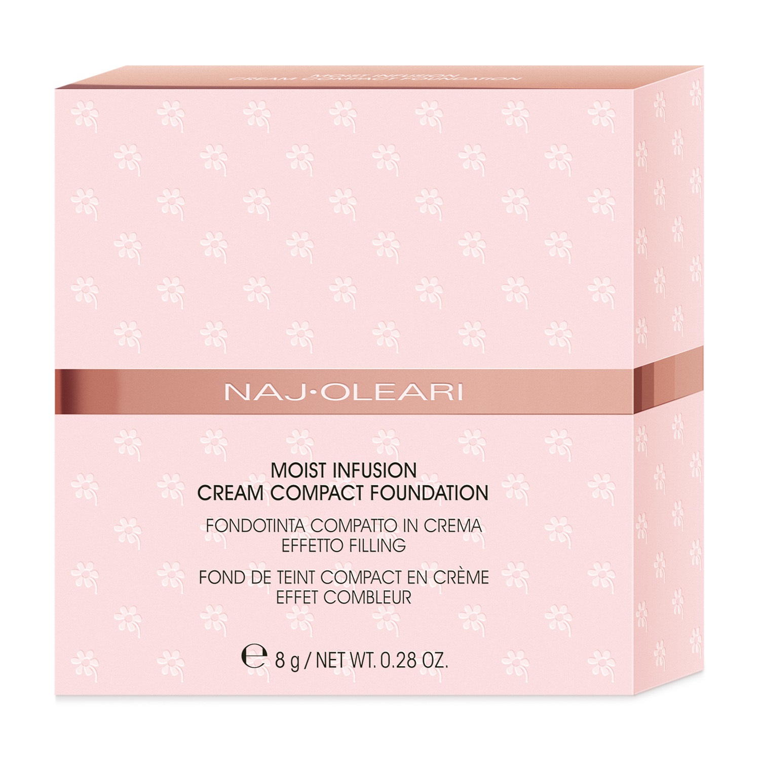 Naj-Oleari Moist Infusion Cream Compact Foundation 02 Miele - Fondotinta Compatto in Crema per Pelli Normali e Secche con Acido Ialuronico