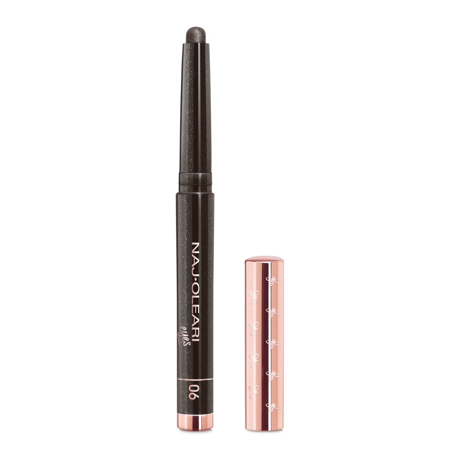 Naj Oleari Absolute Stay Eyeshadow 06 Nero Vinile - Ombretto in Stick a Lunghissima Tenuta, Resistente all'Acqua