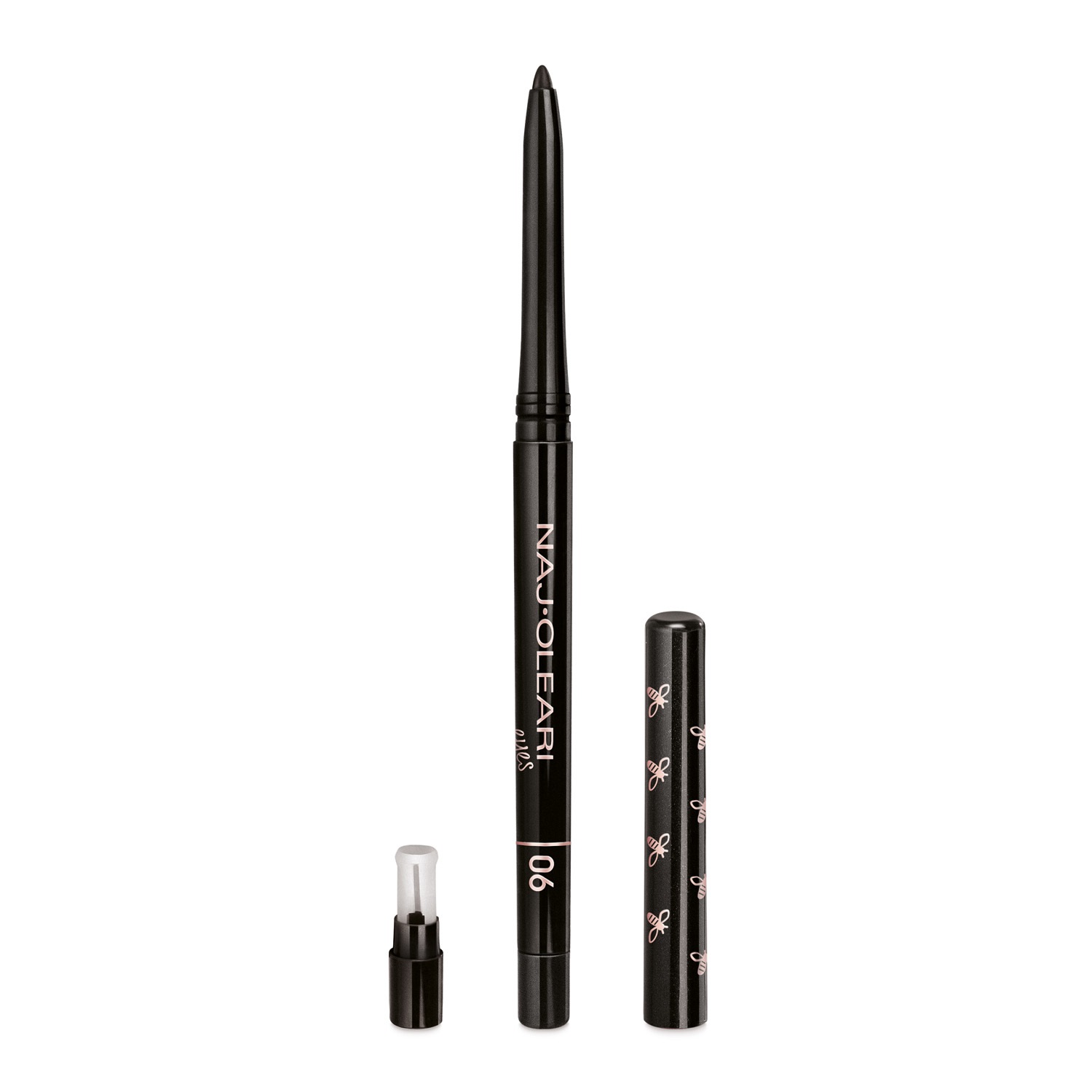 Naj-Oleari Irresistible Eyeliner & Kajal - 06 Nero Intenso, Matita Occhi Automatica a Lunga Tenuta con Formula Cremosa e Estratti di Camomilla
