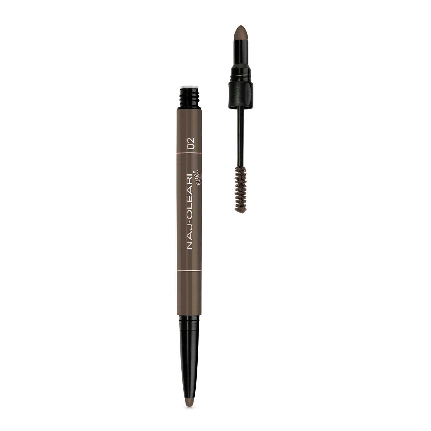 Naj-Oleari 3in1 Perfect Brow - Matita Sopracciglia 02 Castane con Gel Colorato e Sfumino