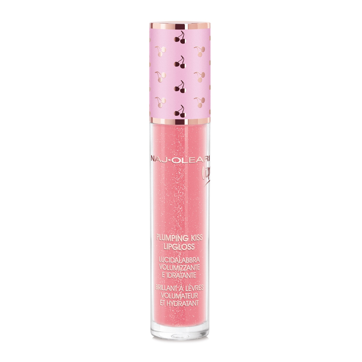 Naj-Oleari Plumping Kiss Lipgloss 03 Rosa Caramella - Lucidalabbra Idratante e Volumizzante con Acido Ialuronico