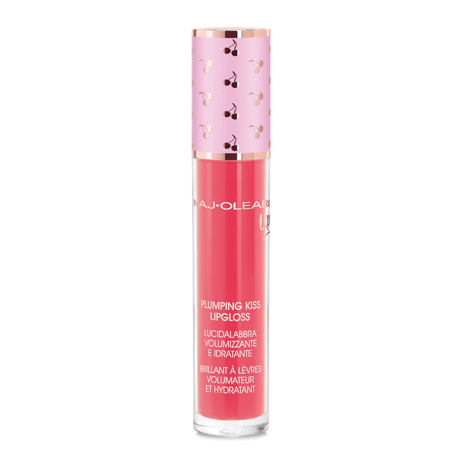 Naj-Oleari Plumping Kiss Lipgloss 10 Rosa Fenicottero - Lucidalabbra Idratante e Volumizzante 6ml