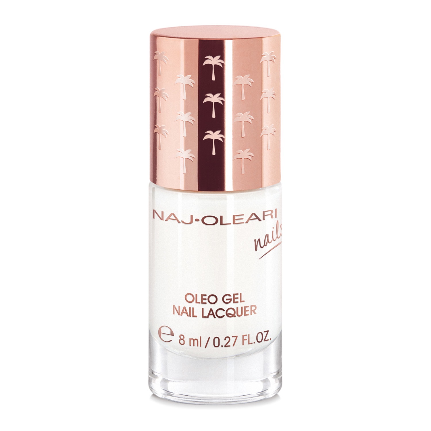 Naj-Oleari Oleo Gel Nail Lacquer 02 Bianco Latte - Smalto Effetto Gel con Oli Nutrienti, 8 ml