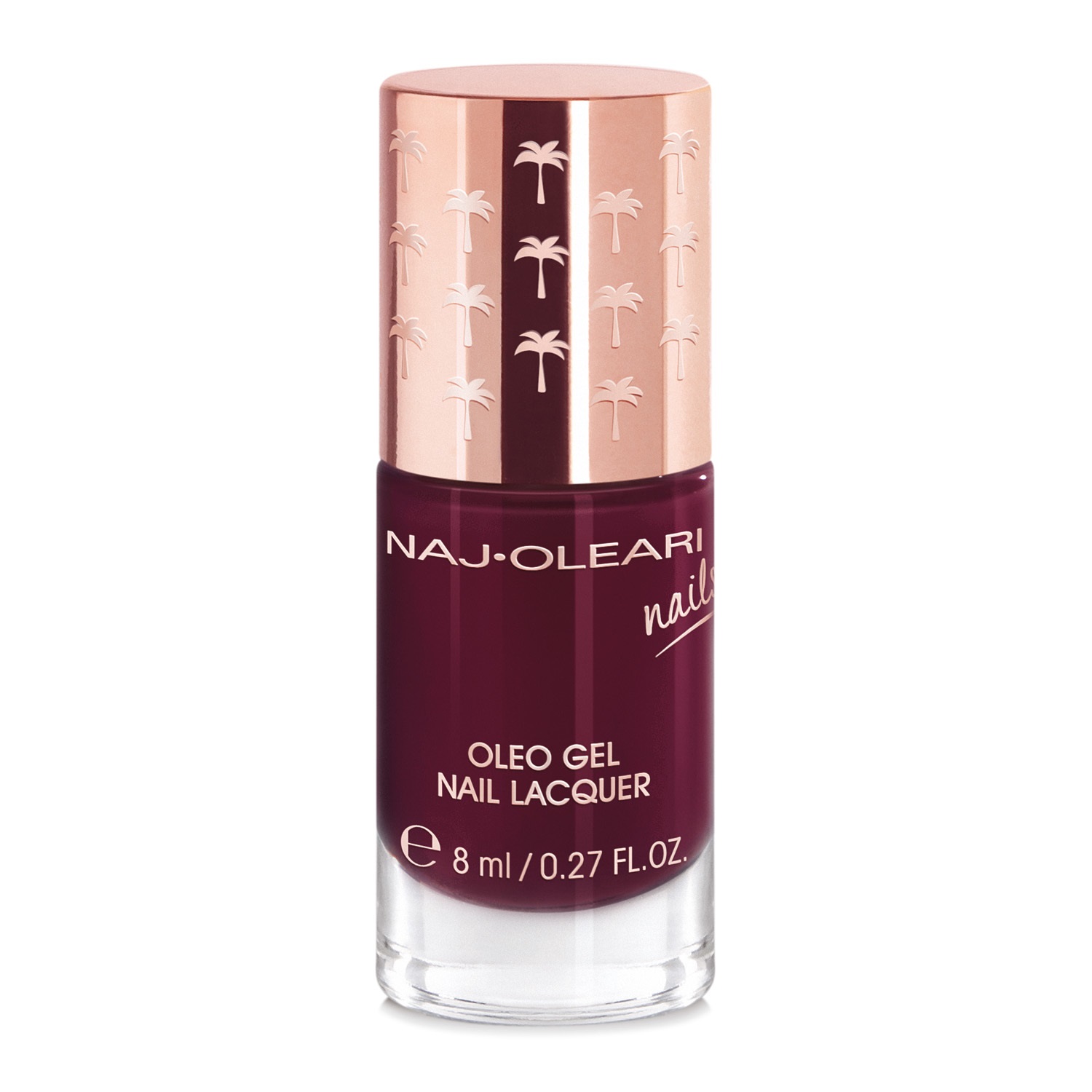 Naj Oleari Oleo Gel Nail Lacquer 25 - Rosso Nero 8ml - Smalto Effetto Gel con Olio di Avocado Nutriente