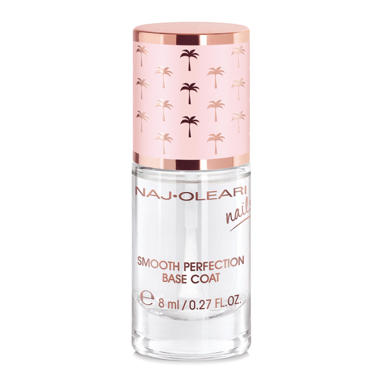Naj-Oleari Smooth Perfection Base Coat Trasparente 8 ml - Base Rinforzante e Levigante con Asciugatura Immediata e Protezione UV