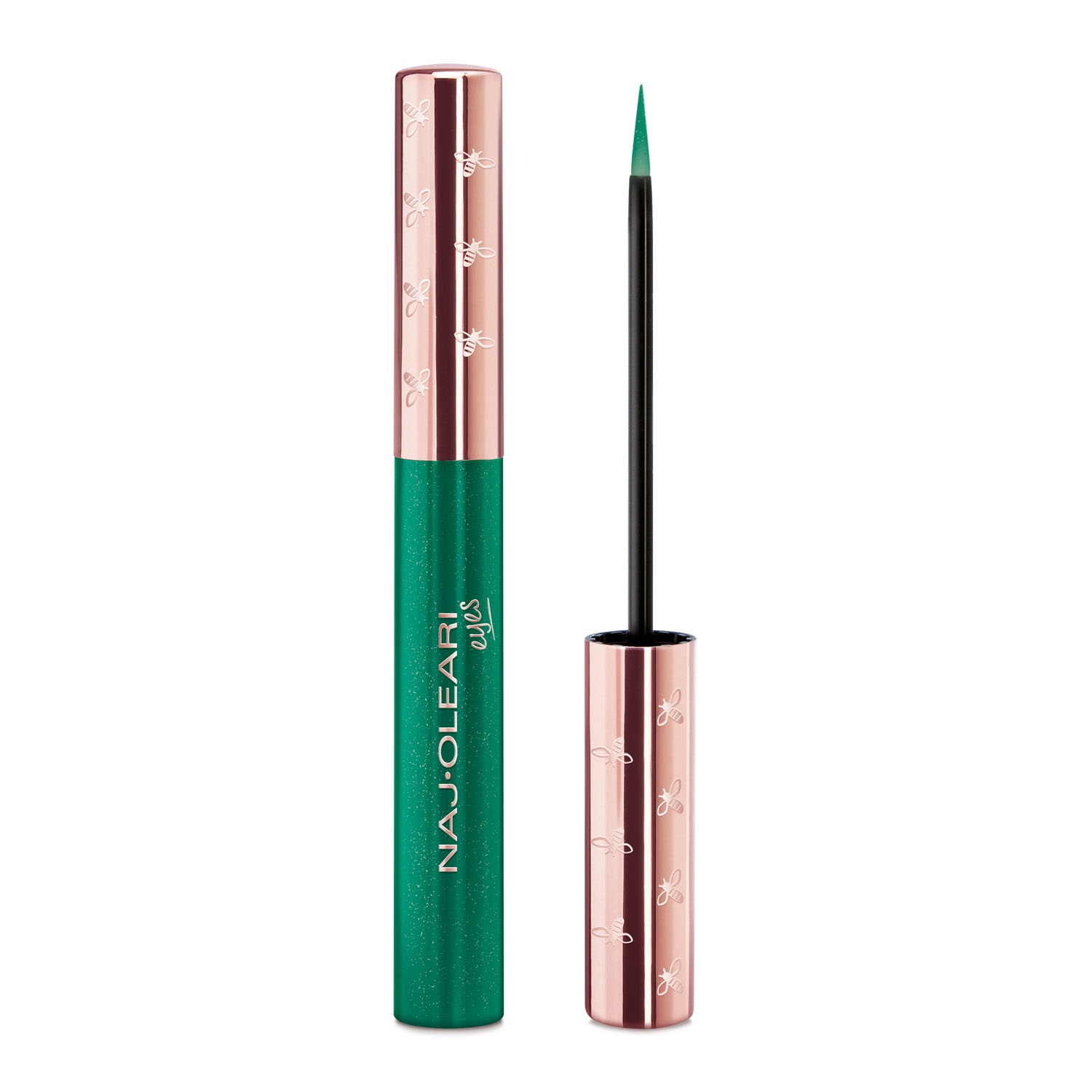 Naj-Oleari Impeccable Eyeliner 03 Smeraldo Cromato - Eyeliner Liquido Resistente all'Acqua, 4 ml