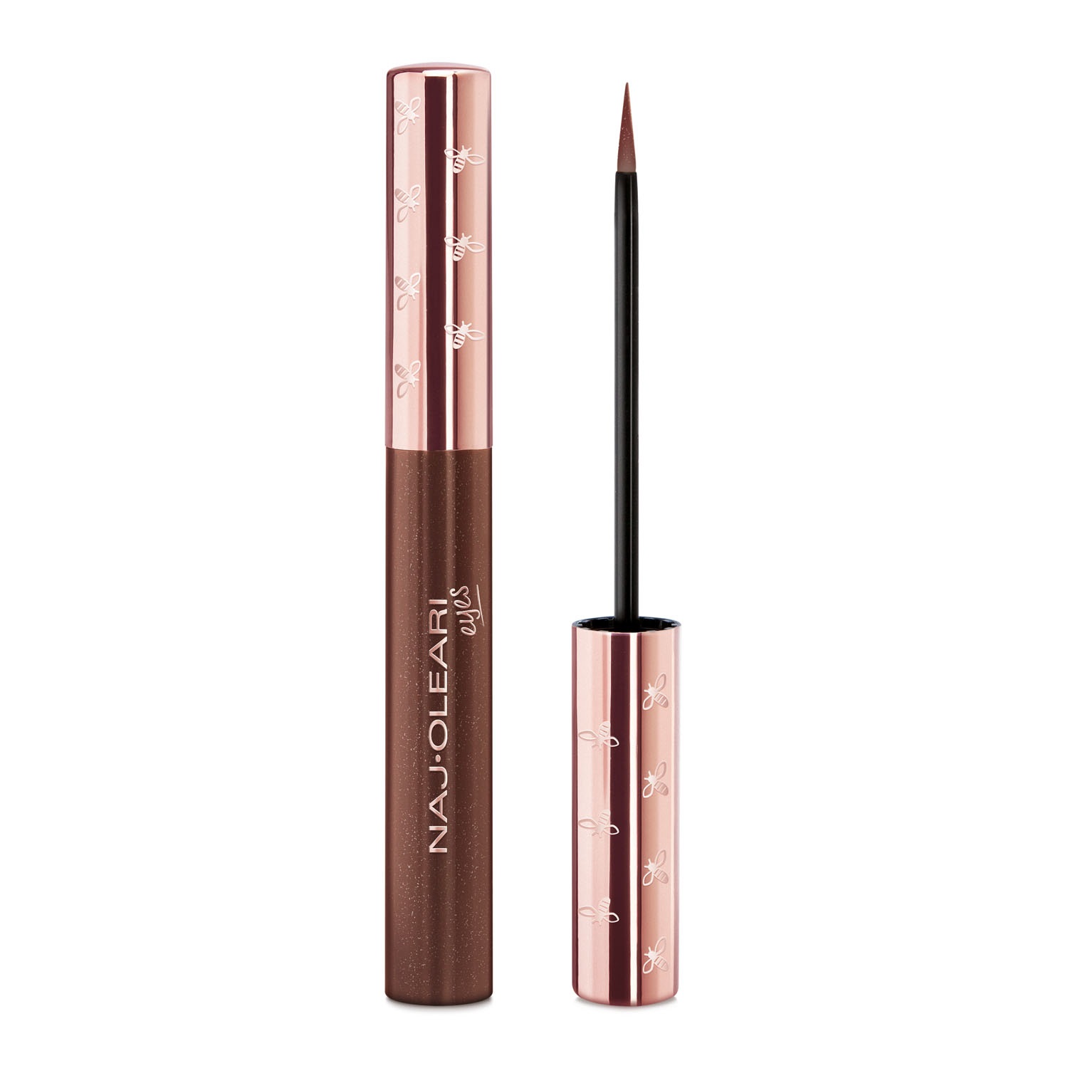 Naj-Oleari Impeccable Eyeliner 04 Cacao Dorato - Eyeliner Liquido Resistente all'Acqua con Applicatore Pennellino, 4 ml