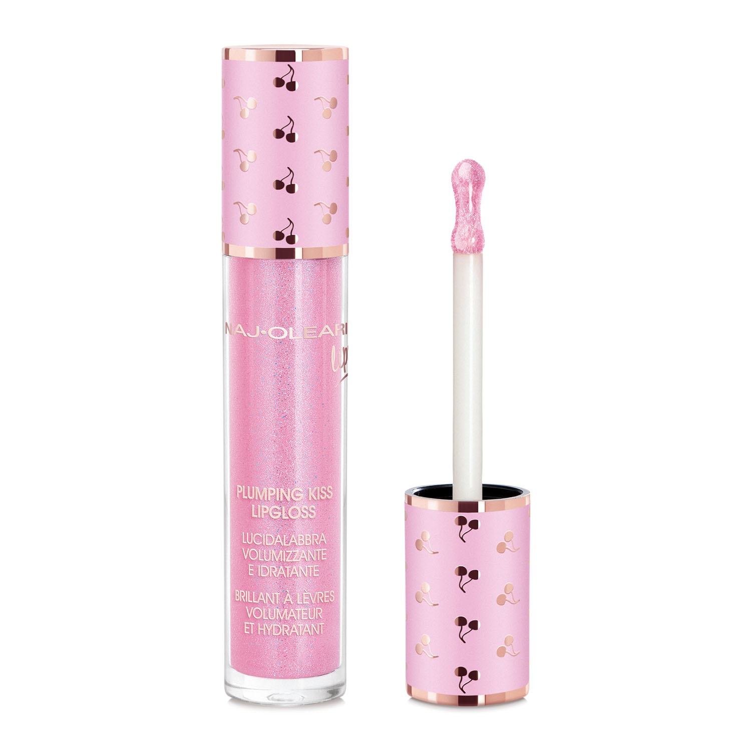 Naj-Oleari Plumping Kiss Lipgloss - Lucidalabbra Idratante e Volumizzante 11 Rosa Olografico 6ml