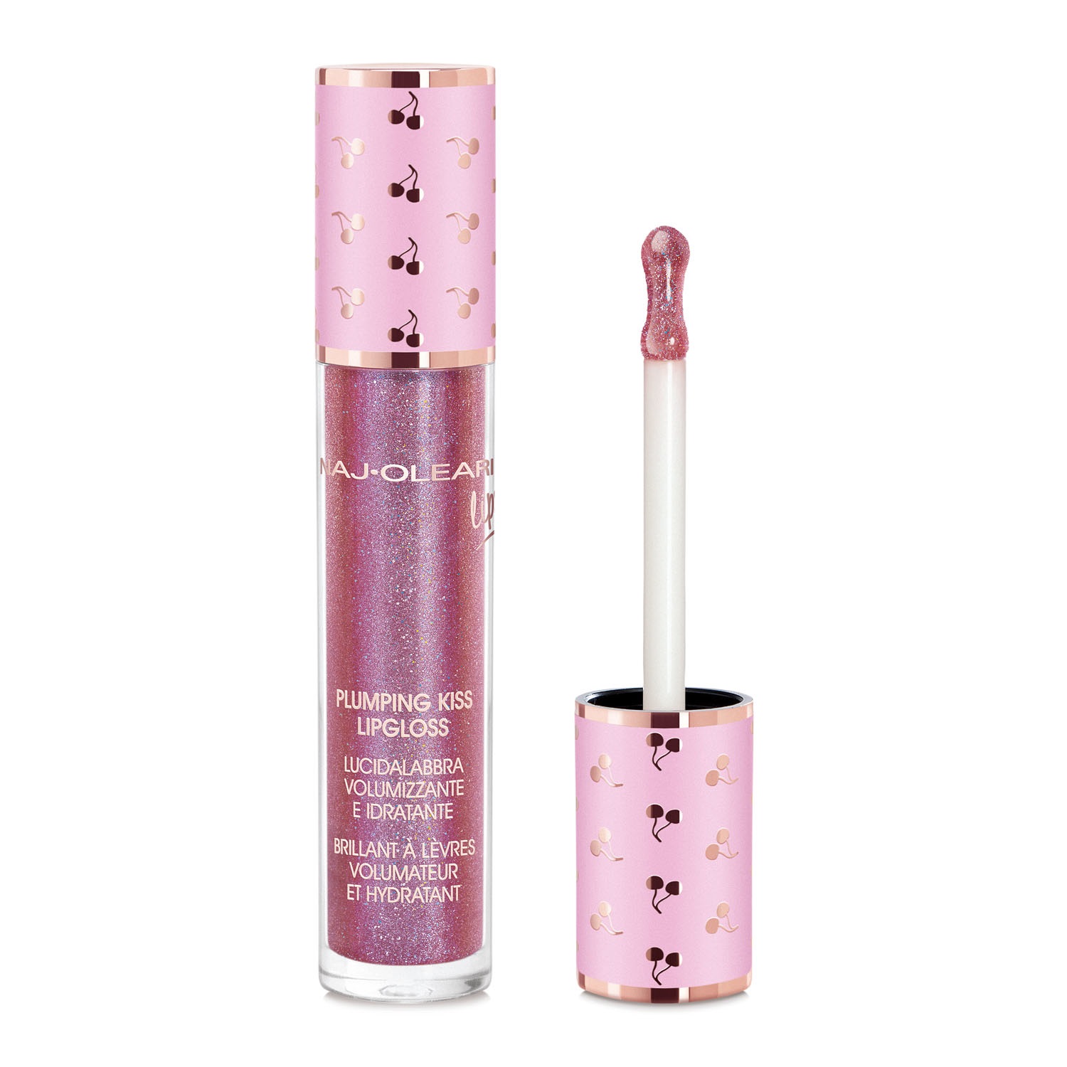 Naj-Oleari Plumping Kiss Lipgloss 12 Orchidea Boreale 6ml - Lucidalabbra Idratante e Volumizzante con Acido Ialuronico