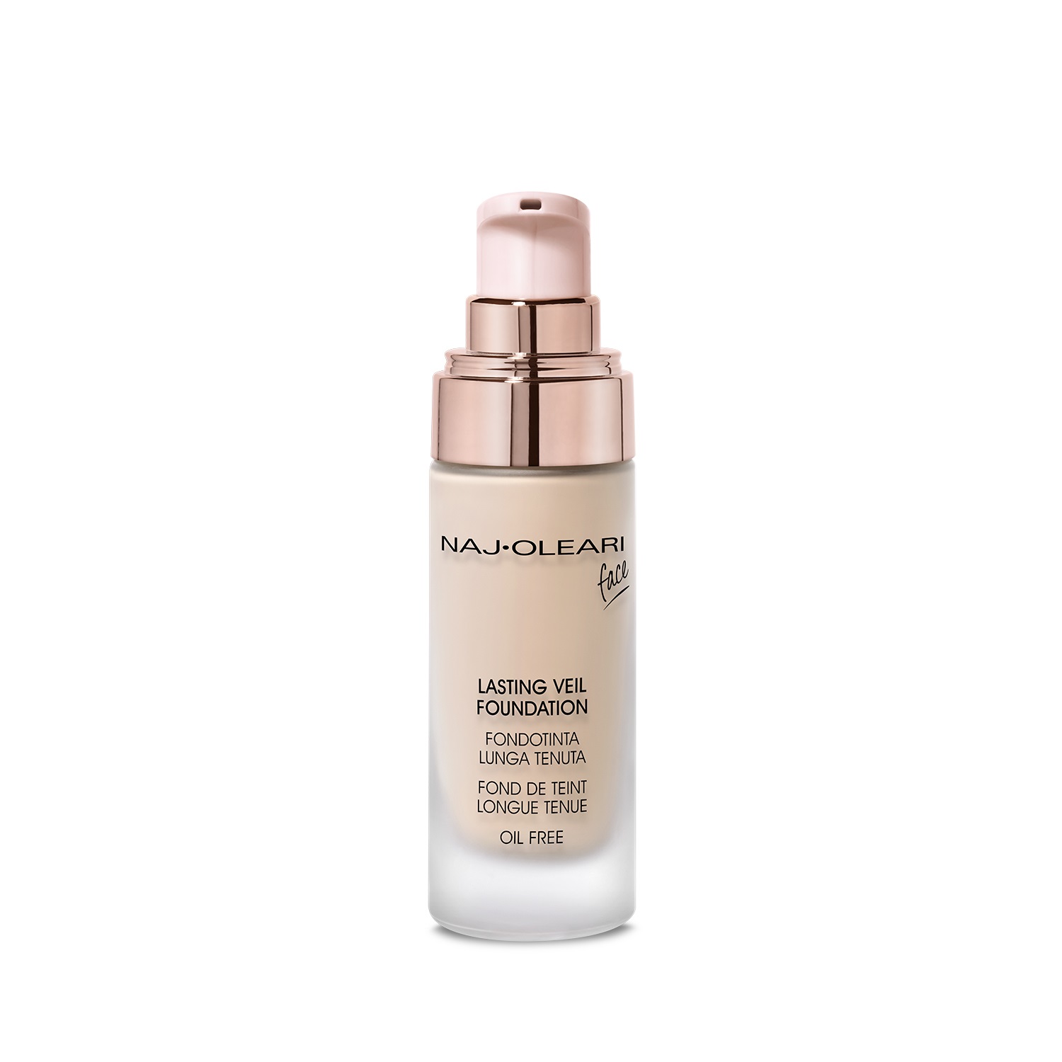 Naj-Oleari Lasting Veil Foundation 101 Vaniglia - Fondotinta Fluido a Lunga Tenuta 20 ml, Texture Oil-Free e Alta Coprenza