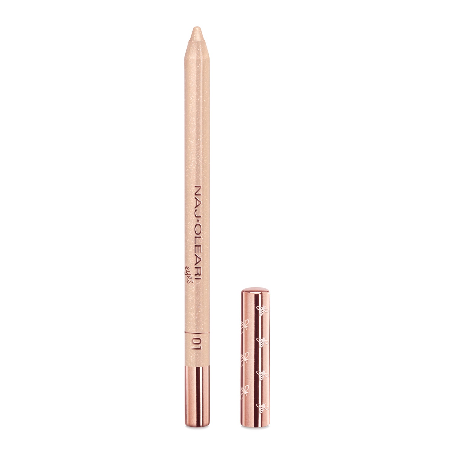 Naj-Oleari Luminous Eye Pencil 01 Oro - Matita Eyeliner Resistente all'Acqua con Formula a Base di Cere, Texture Liquida e Lunga Tenuta
