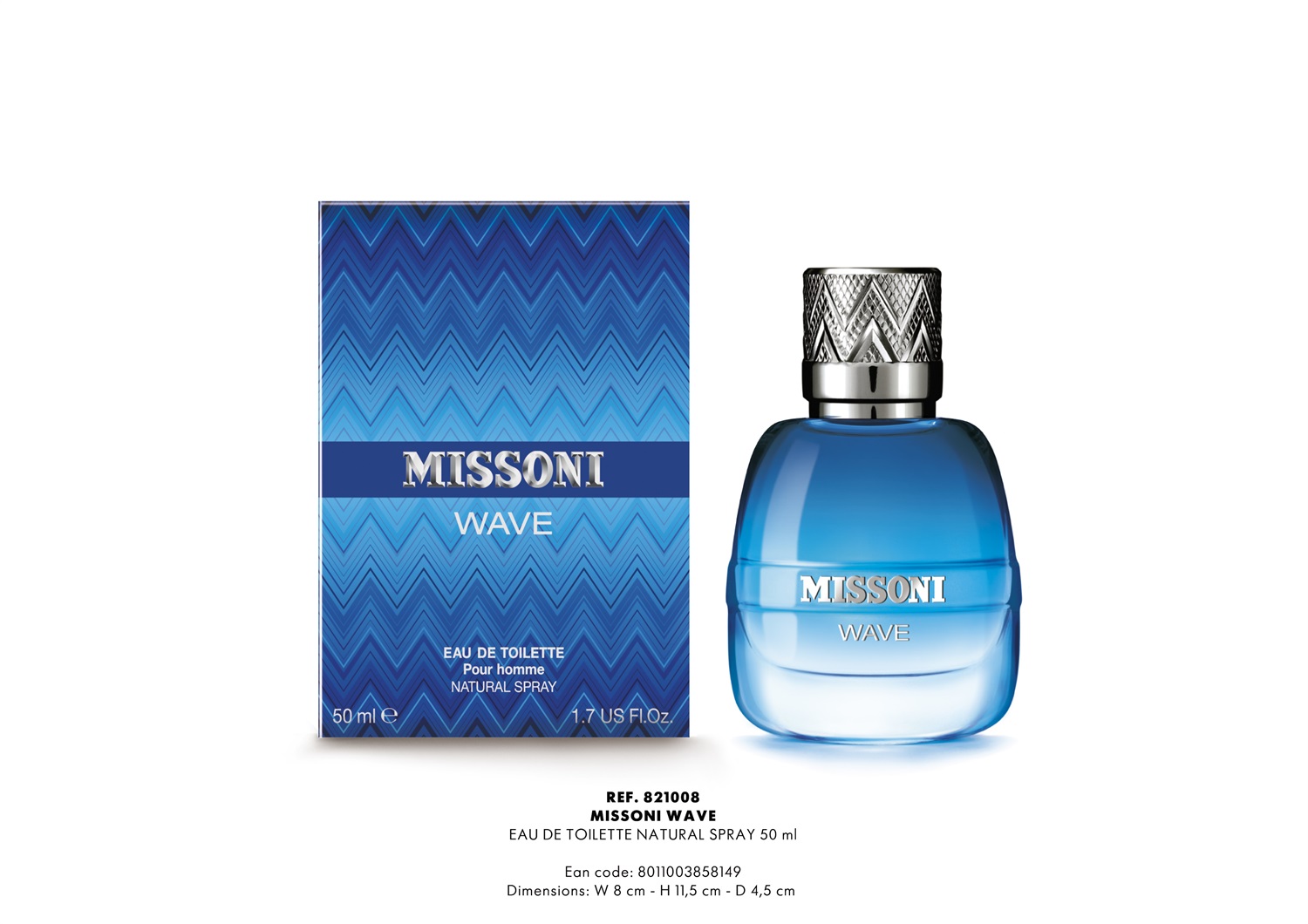 Missoni Wave Eau de Toilette 50ml - Fragranza Maschile Fresca e Agrumata con Note Marine e Vaniglia